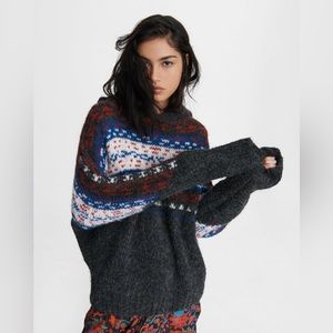 NWT Rag & Bone Finlay Alpaca Blend Hoodie Relaxed Fit Sweater